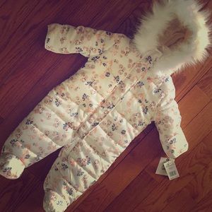NWT JSbaby 3/6mos Floral Snowsuit